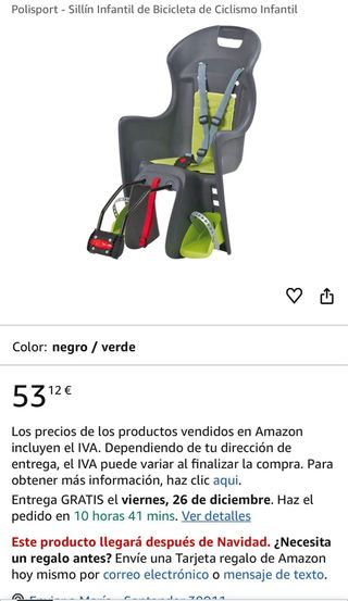Silla bici infantil