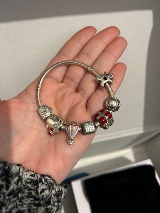 Pulsera y Charm Pandora Plata