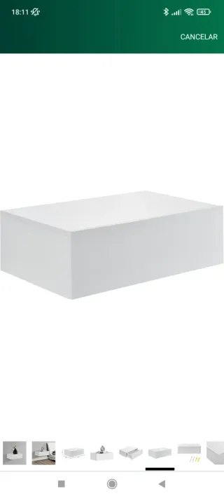 Cajón flotante blanco 46x30x15cm