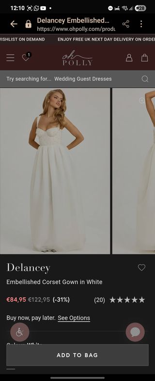 Vestido Corsé Embellished Oh Polly Blanco