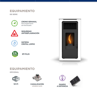 Estufa Pellet Lasian 2319-T 6KW Burdeos
