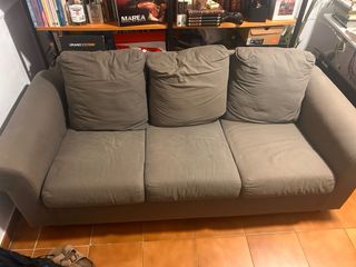 Sofá de 3 plazas en tela color verde