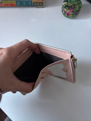 Cartera pequeña Eastern plateada con perro