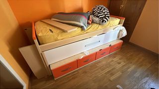 Cama nido con cajones y colchones