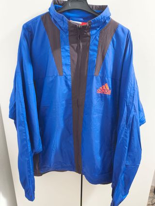 Giacca Adidas Vintage da Tennis da Tavola Blu e Marrone