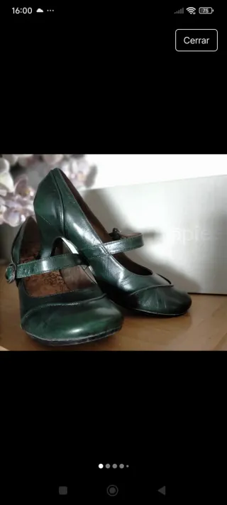 Zapatos verdes de tacón para mujer
