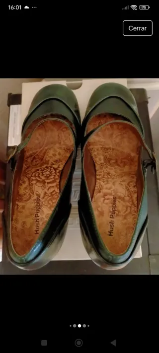 Zapatos verdes de tacón para mujer