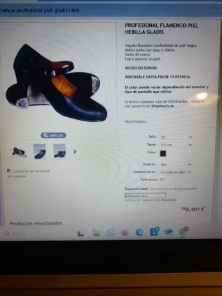 Zapatos de Flamenco Negros Talla 37