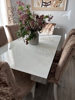 Mesa extensible con 6 sillas