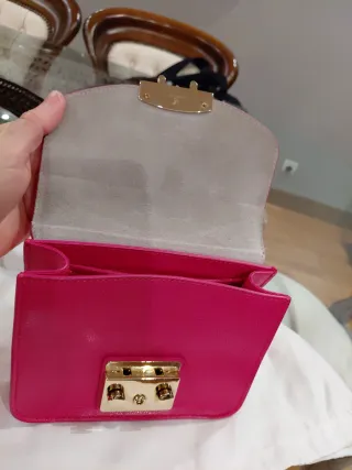 Bolso Furla Metropolis Rosa Dorado Nuevo