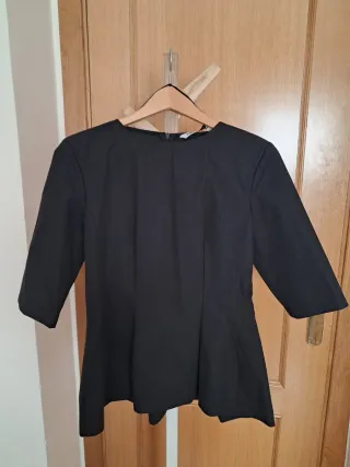 Blusa Zara Negra Manga 3/4