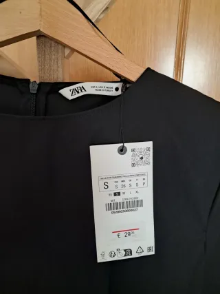 Blusa Zara Negra Manga 3/4