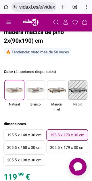 Sofá Cama Pino Retráctil