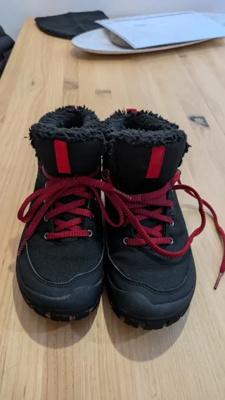 Botas nieve niño negras y rojas