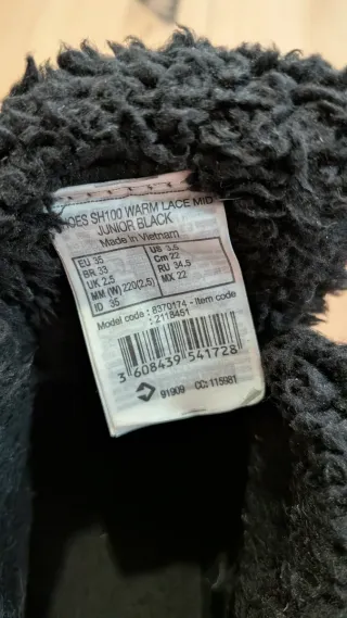 Botas nieve niño negras y rojas