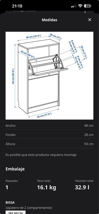 Zapatero Ikea 8 pares