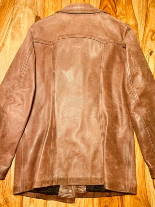 Chaqueta Piel Vintage Rojo Burdeos