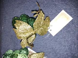 Decorazioni Uva Vetro Oro e Verde