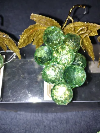 Decorazioni Uva Vetro Oro e Verde