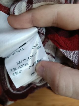 Camisa Levi'S Color Rojo, Gris y Blanco Talla XS