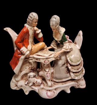 Porcellana Gräfenthal coppia scena romantica