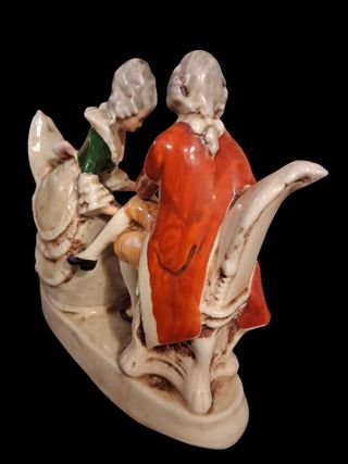 Porcellana Gräfenthal coppia scena romantica