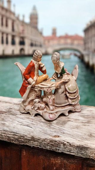 Porcellana Gräfenthal coppia scena romantica