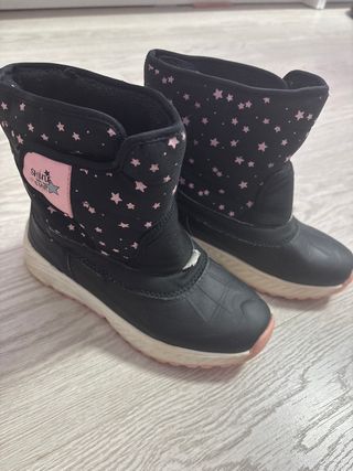 Botas Nieve Niña Talla 34 Estrellas Rosas