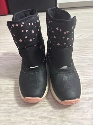 Botas Nieve Niña Talla 34 Estrellas Rosas