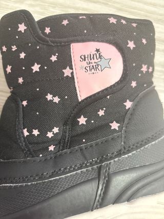 Botas Nieve Niña Talla 34 Estrellas Rosas