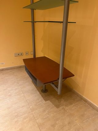 Mueble TV giratorio cristal y madera