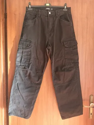 Pantaloni Cargo Baggy Pull&Bear Neri