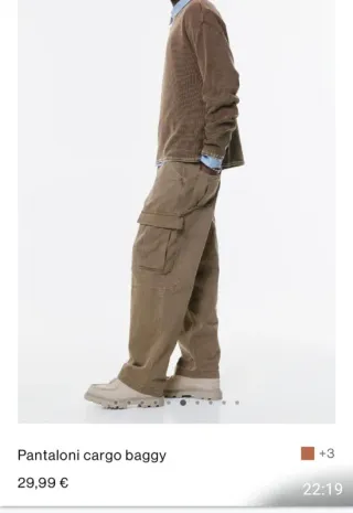 Pantaloni Cargo Baggy Pull&Bear Neri