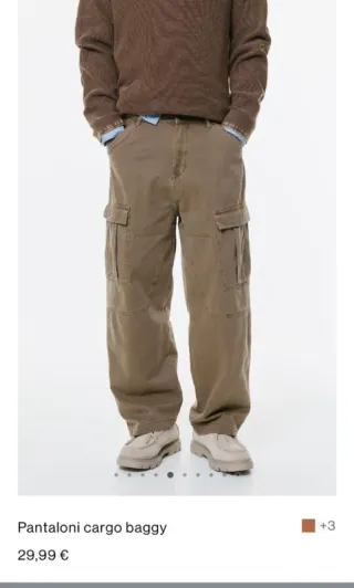 Pantaloni Cargo Baggy Pull&Bear Neri