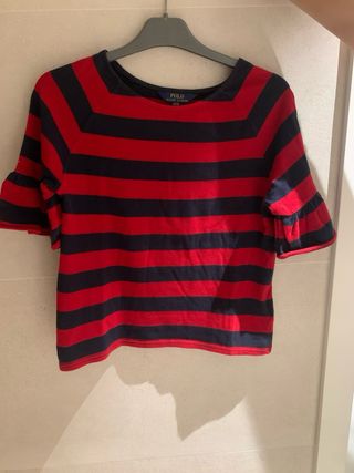 Blusa Ralph Lauren Rayas Rojas y Azul