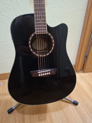Guitarra Electroacústica Washburn Negra