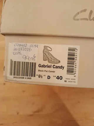 ZAPATOS CHAROL NEGROS MUJER MARCA CLARK'S N. 40