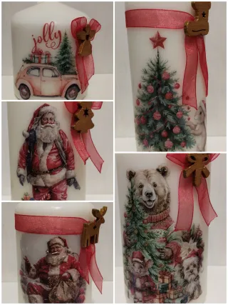 velas de Navidad, decoupage