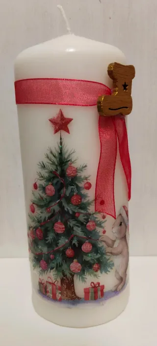 velas de Navidad, decoupage
