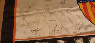Bandera Valencia CF Campeón Liga 2001-2002 Firmada