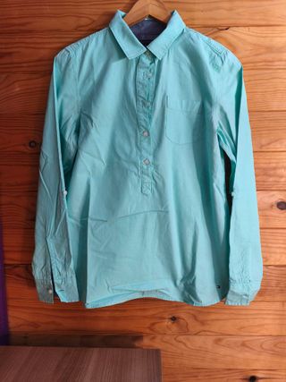 Camisa Tommy Hilfiger Color Verde Azulado Talla M.