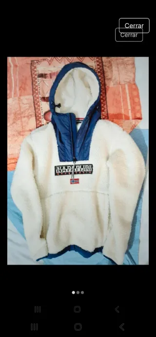 Abrigo polar Napapijri blanco y azul