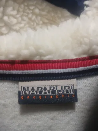 Abrigo polar Napapijri blanco y azul