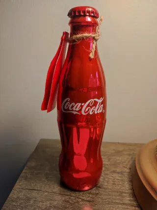 Botella Coca-Cola Roja Cromada Aluminio