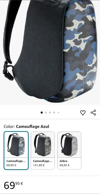 Mochila Antirrobo XD DESIGN Camuflaje Azul
