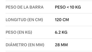 Barra Z para pesas 120cm con bloqueadores