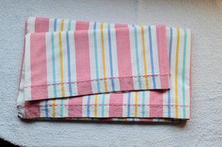 Juego Sábanas 135cm Rayas Rosas Multicolor