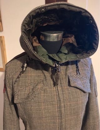 Giacca in piuma d’oca donna fantasia plaid