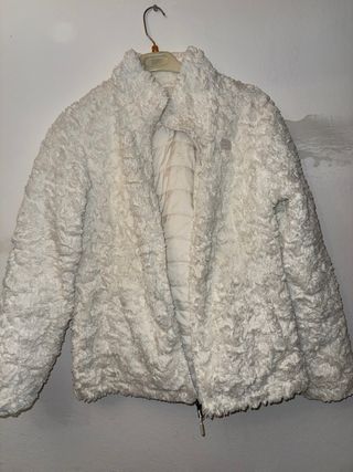 Chaqueta The North Face reversible beige/blanco