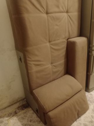 Divano tessuto/pelle beige/marrone